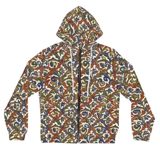 Bestiary Brocade on a Women's Full-Zip Hoodie