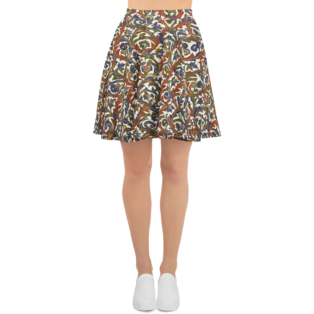 Bestiary Brocade on Skater Skirt — Front