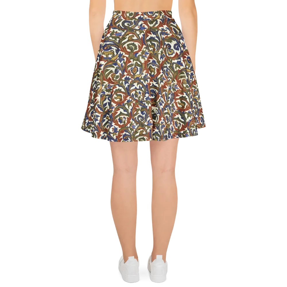 Bestiary Brocade on Skater Skirt — Back