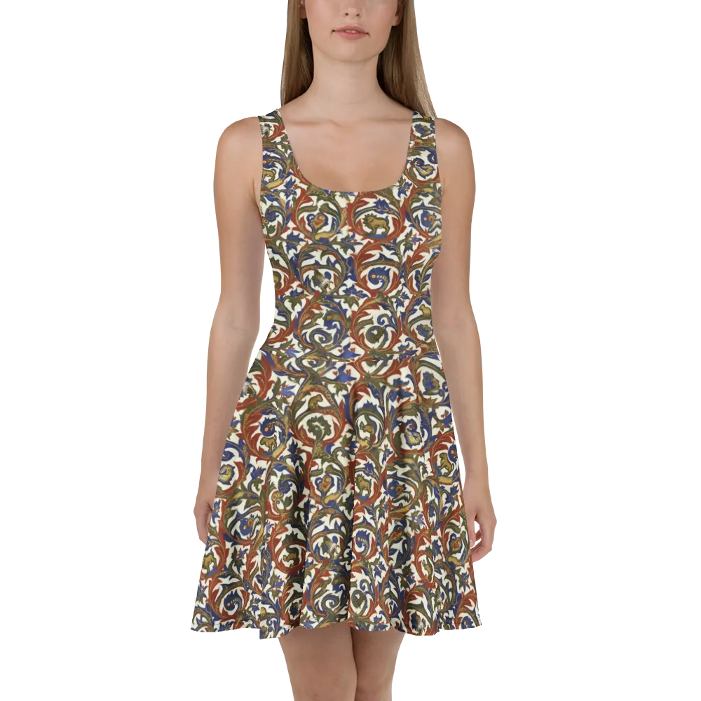 Bestiary Brocade on Skater Dress — Front