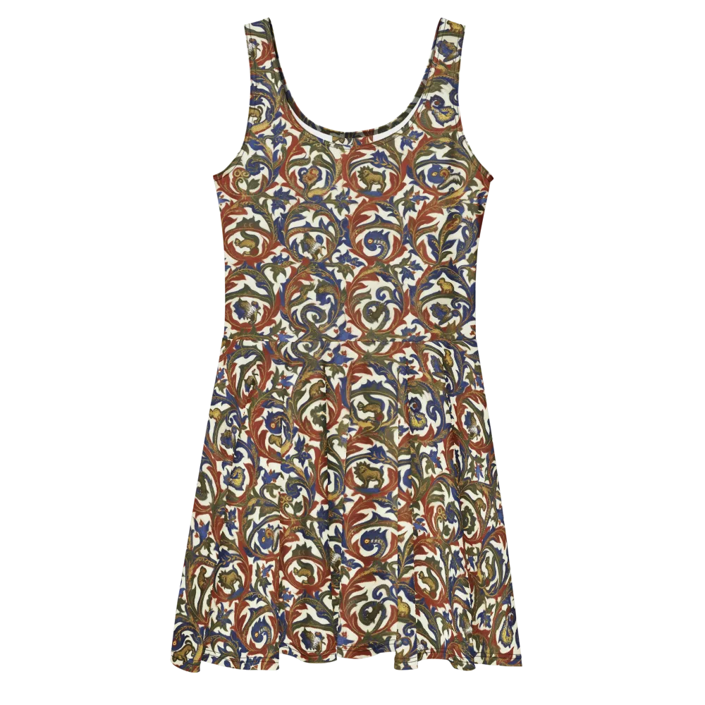 Bestiary Brocade on Skater Dress — Front