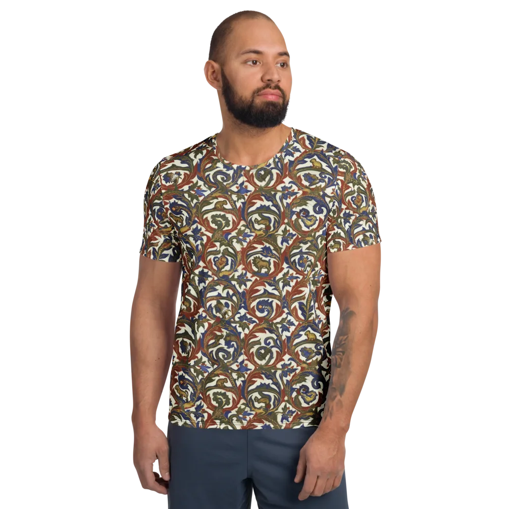 Bestiary Brocade on Men's Athletic T-Shirt — Front
