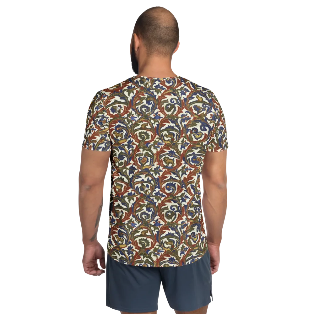 Bestiary Brocade on Men's Athletic T-Shirt — Back