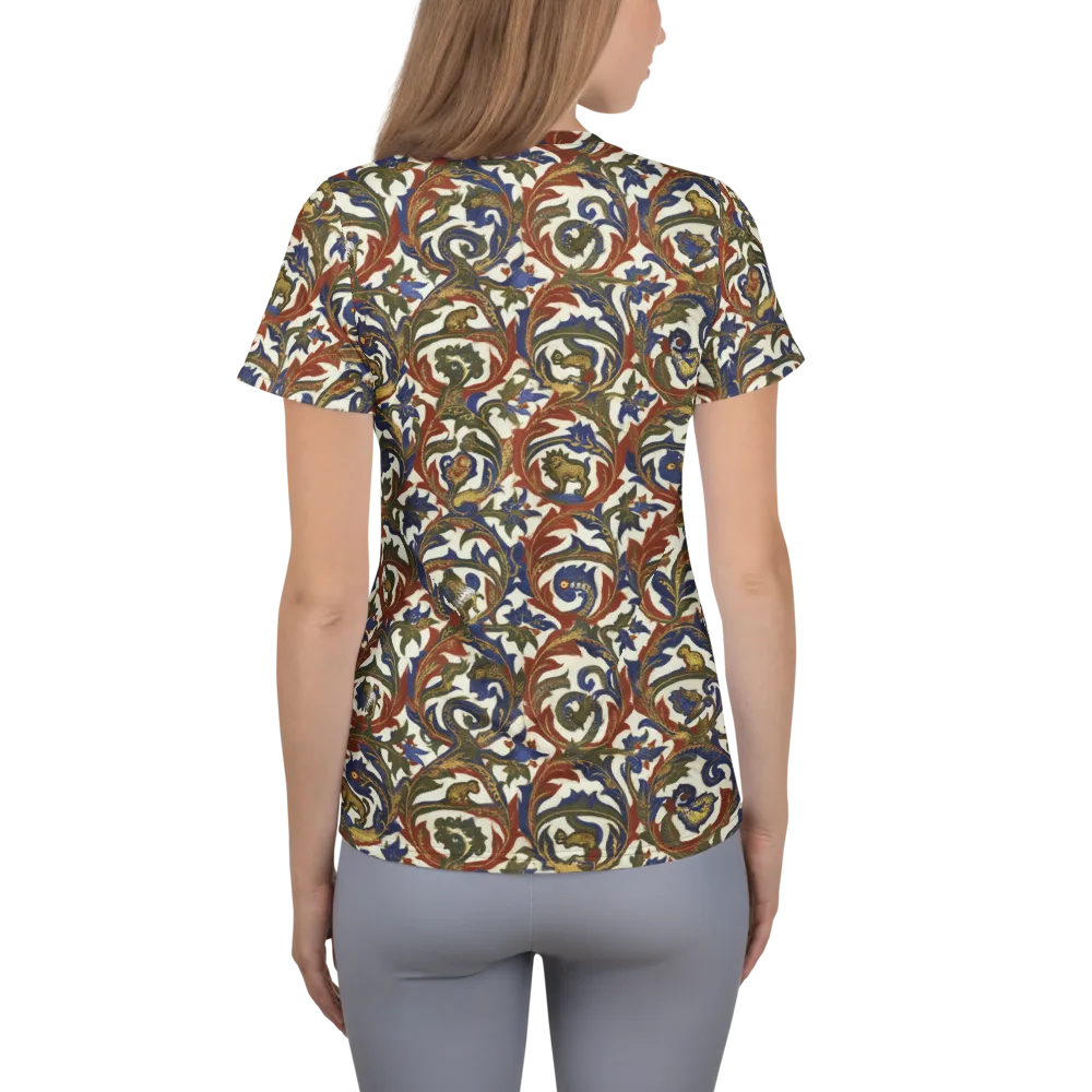 Bestiary Brocade on Women's Athletic T-Shirt — Back