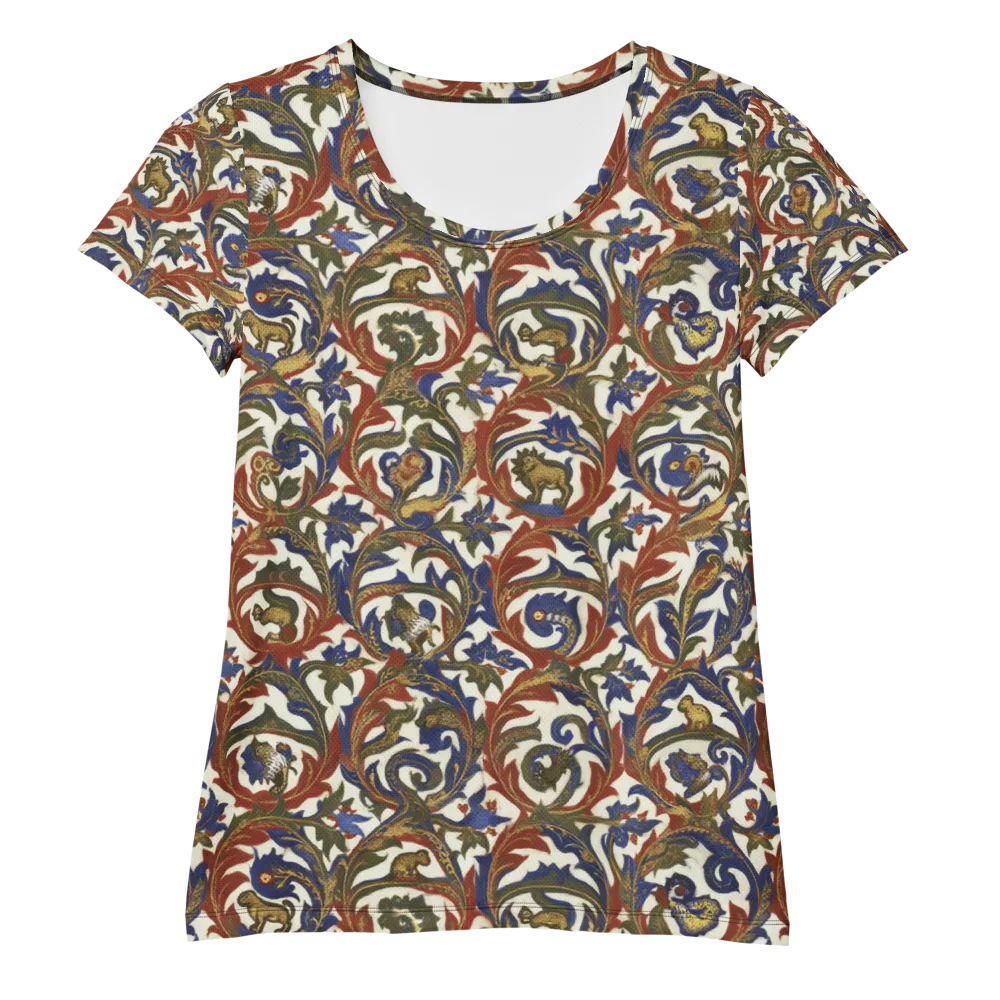 Bestiary Brocade on Women's Athletic T-Shirt — Front
