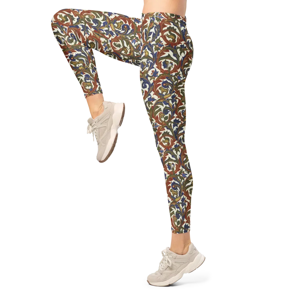 Bestiary Brocade on Leggings — Left