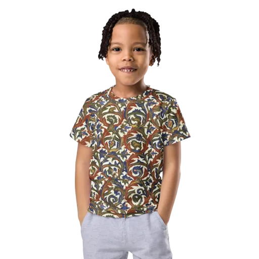 Bestiary Brocade on a Kids Crew Neck T-Shirt