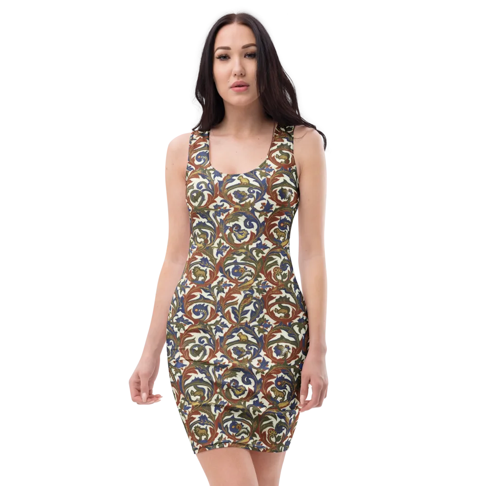 Bestiary Brocade on Bodycon Dress — Front