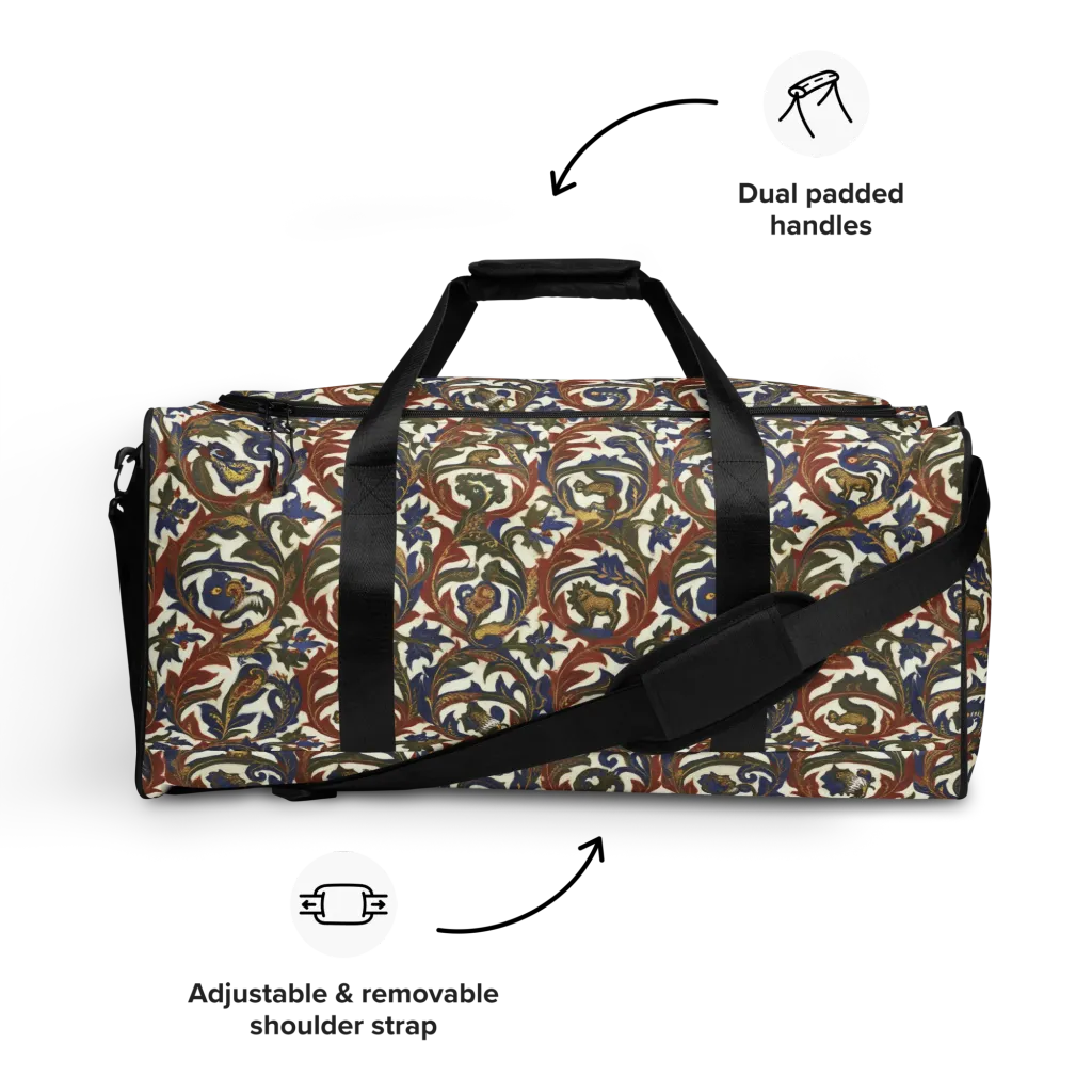 Bestiary Brocade on Duffle Bag — Front