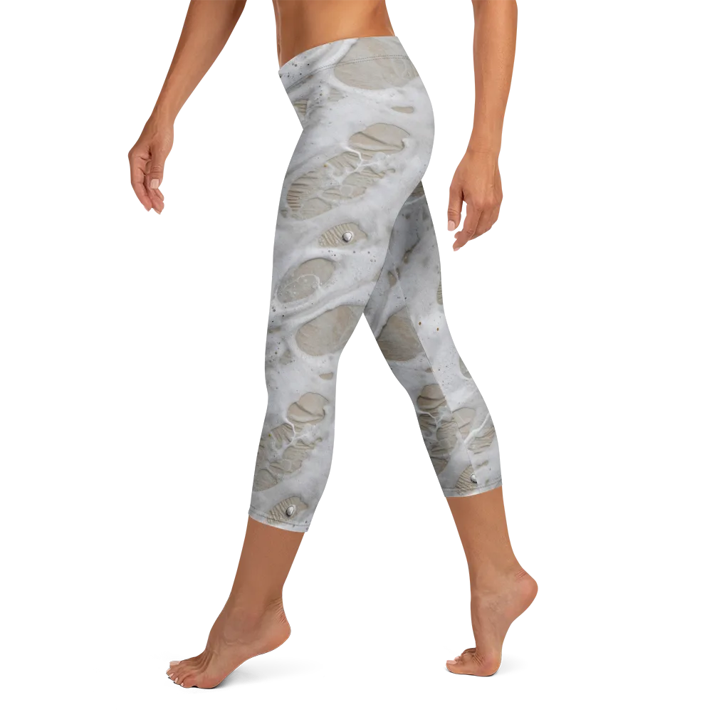 Moonstone Foam on Capri Leggings — Left