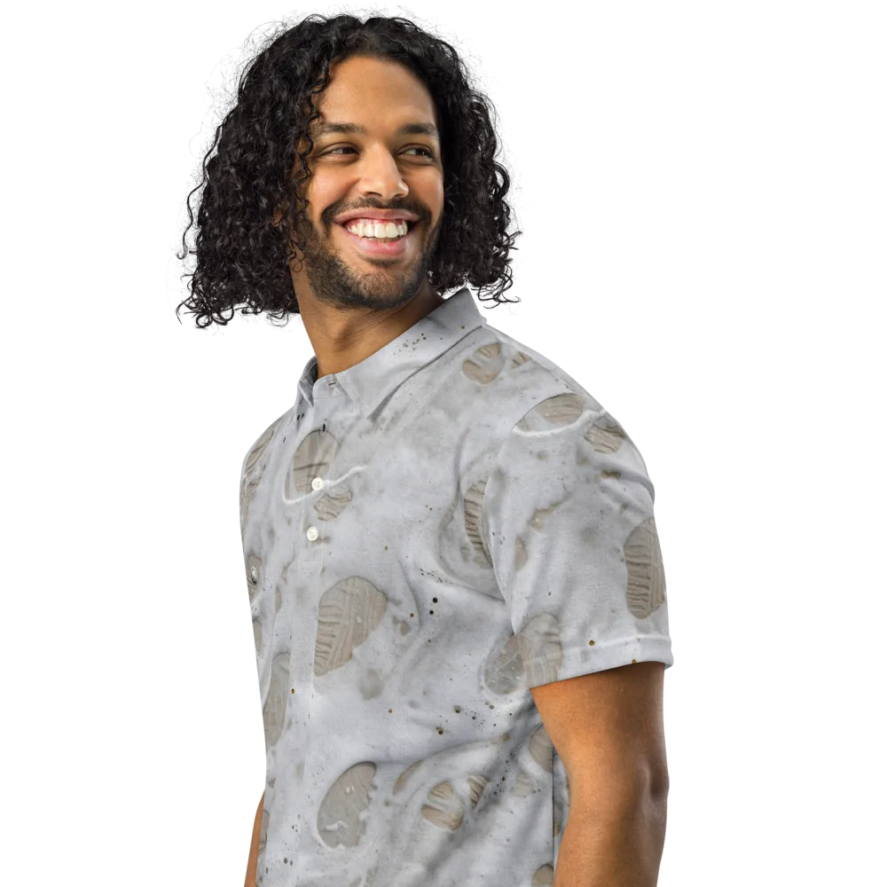 Moonstone Foam on Men's Slim Fit Polo Shirt — Left Front