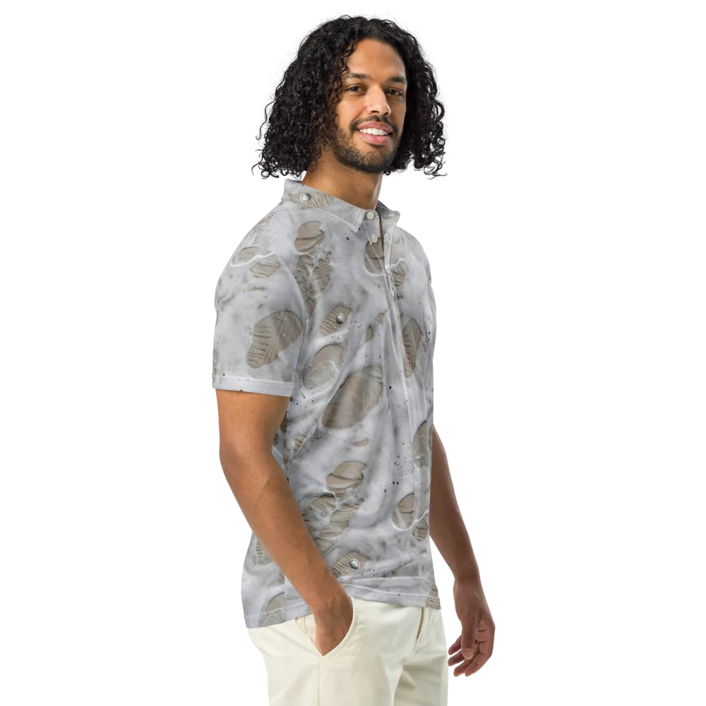 Moonstone Foam on Men's Slim Fit Polo Shirt — Right Front