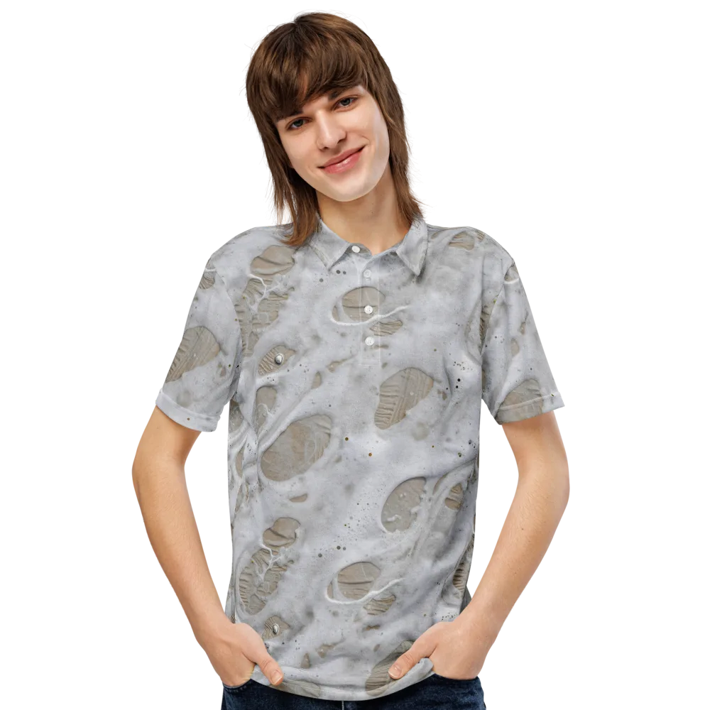 Moonstone Foam on Men's Slim Fit Polo Shirt — Front