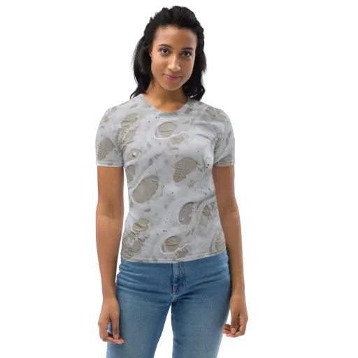 Moonstone Foam on a Women's Crew Neck T-Shirt
