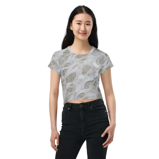 Moonstone Foam on a Crop Tee