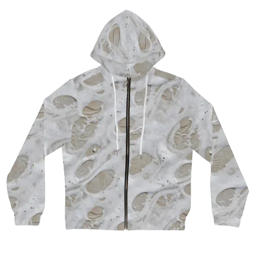 Moonstone Foam on a Women's Full-Zip Hoodie