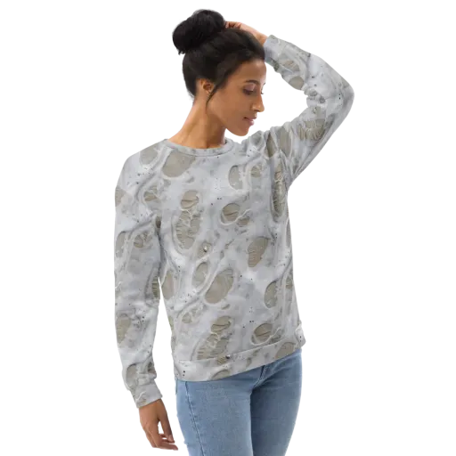 Moonstone Foam on a Sweatshirt
