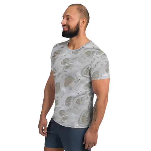Moonstone Foam on a Men's Athletic T-Shirt
