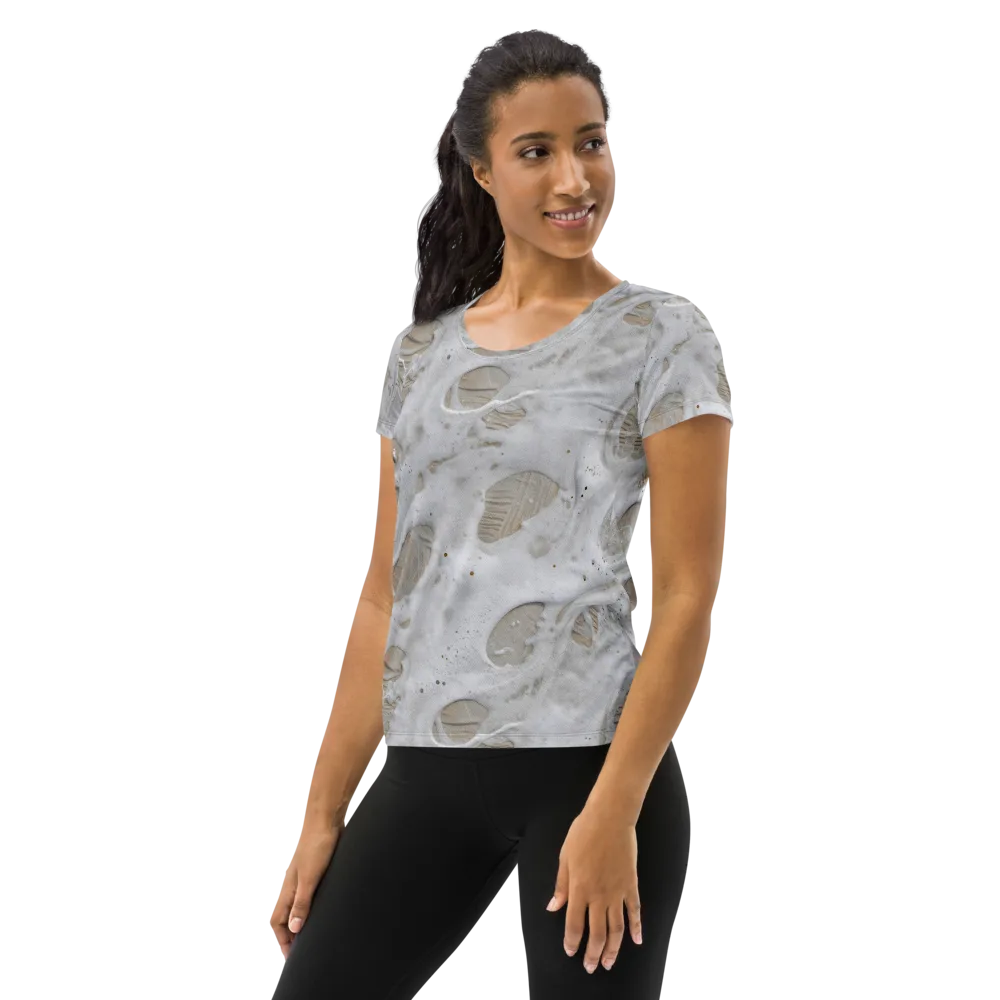 Moonstone Foam on Women's Athletic T-Shirt — Left