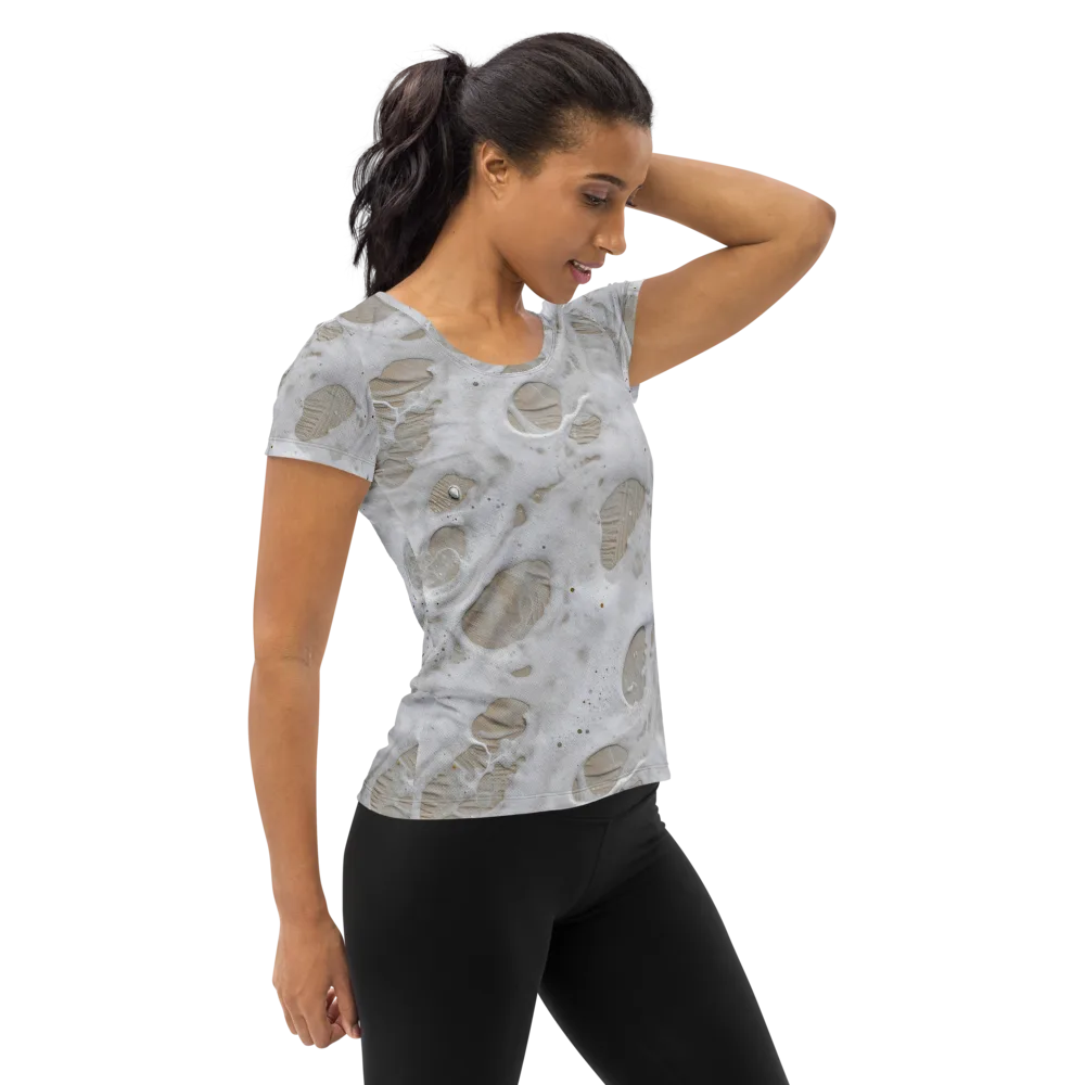 Moonstone Foam on Women's Athletic T-Shirt — Right