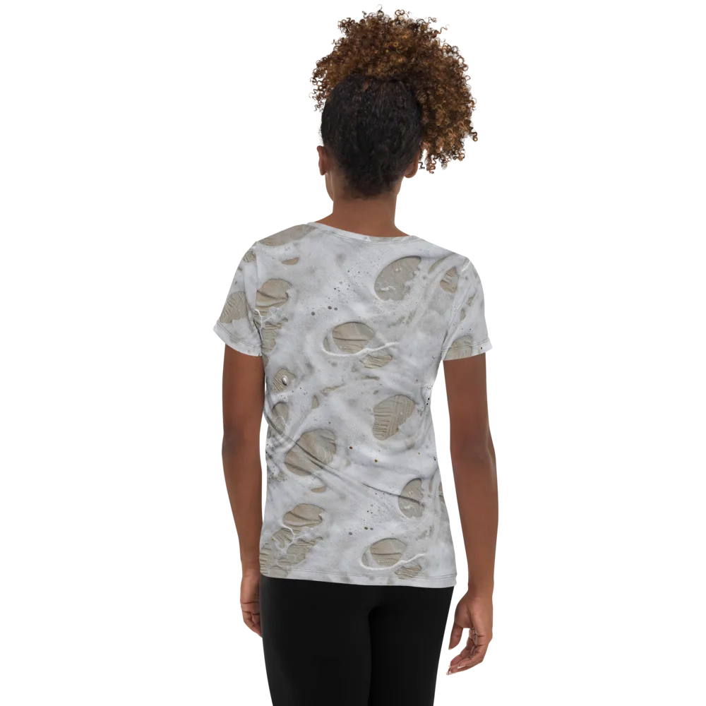 Moonstone Foam on Women's Athletic T-Shirt — Back