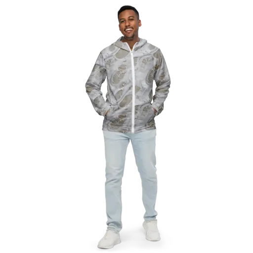 Moonstone Foam on a Men's Windbreaker