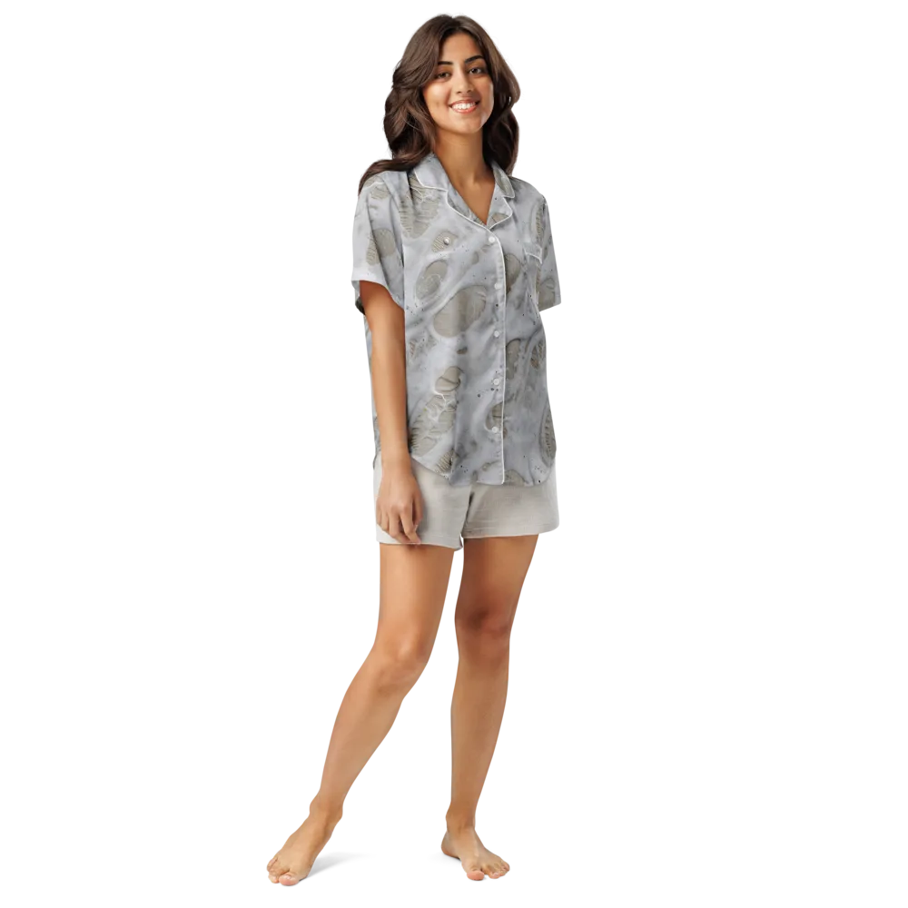 Moonstone Foam on Women's Short Sleeve Pajama Top — Front