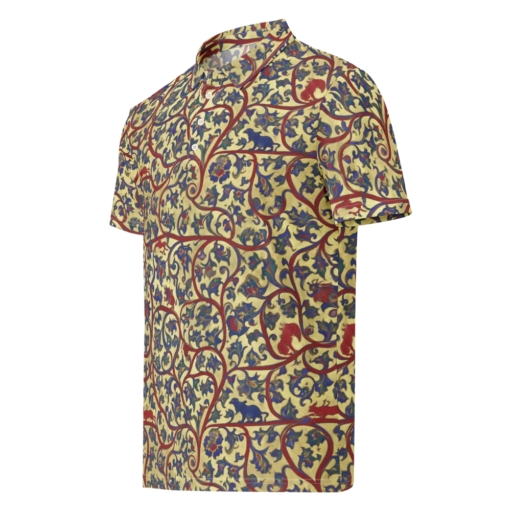 Gilded Vinework on Men's Slim Fit Polo Shirt — Left Front