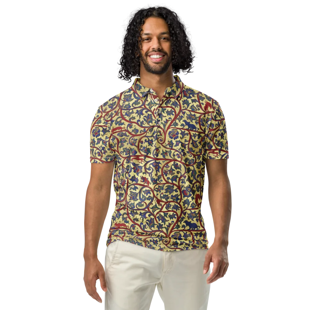 Gilded Vinework on Men's Slim Fit Polo Shirt — Front