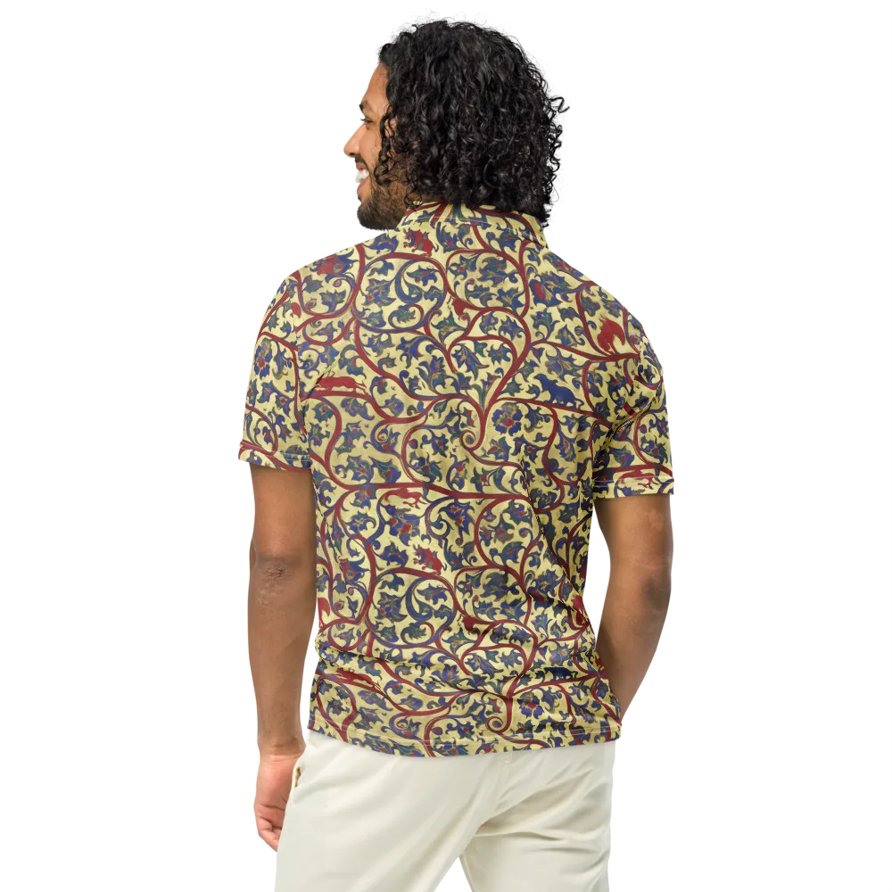 Gilded Vinework on Men's Slim Fit Polo Shirt — Back