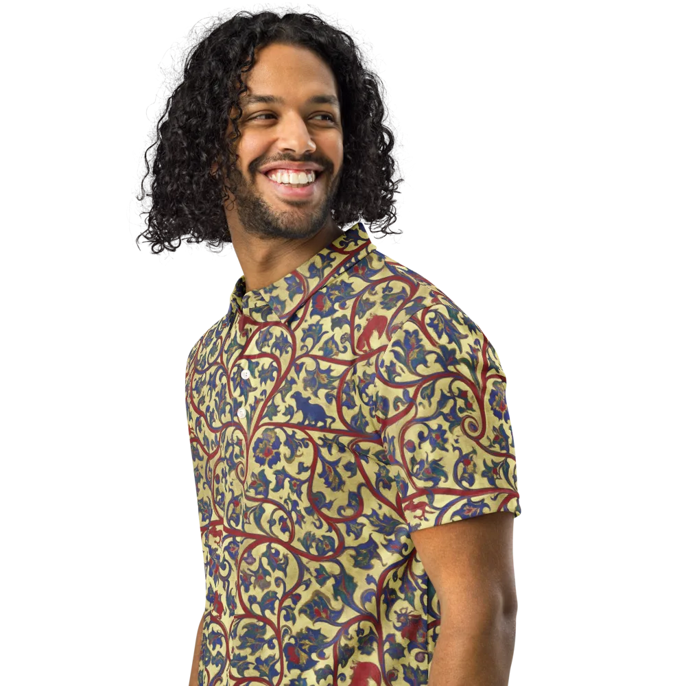Gilded Vinework on Men's Slim Fit Polo Shirt — Left Front