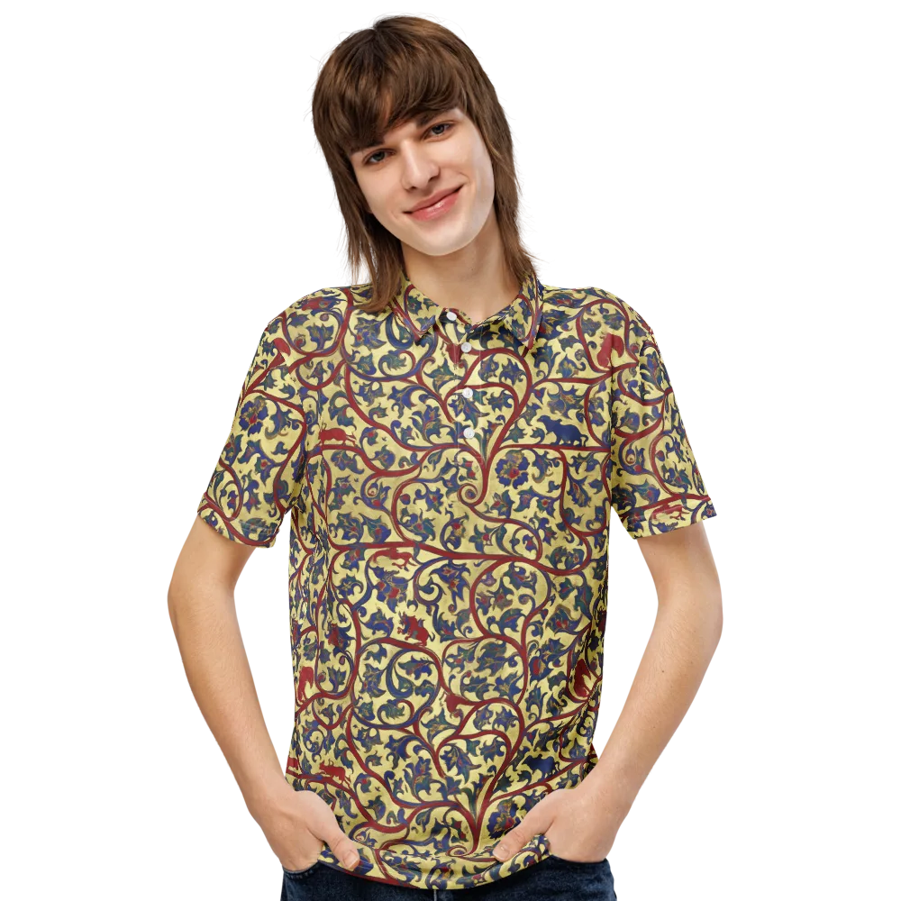 Gilded Vinework on Men's Slim Fit Polo Shirt — Front