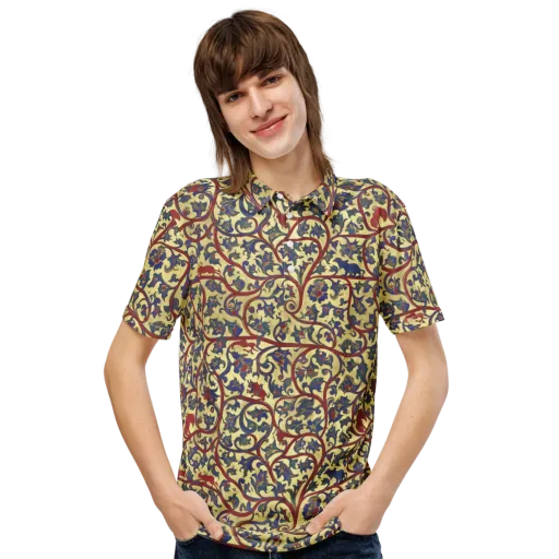 Gilded Vinework on a Men's Slim Fit Polo Shirt