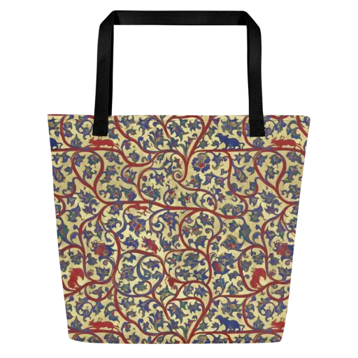 Gilded Vinework on a Large Tote Bag W/ Pocket