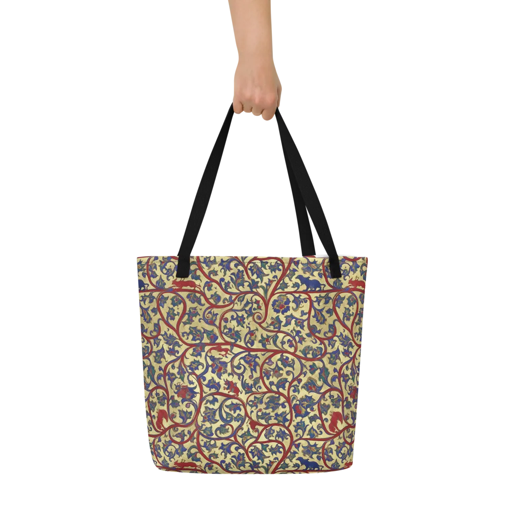 Gilded Vinework on Large Tote Bag W/ Pocket — Front