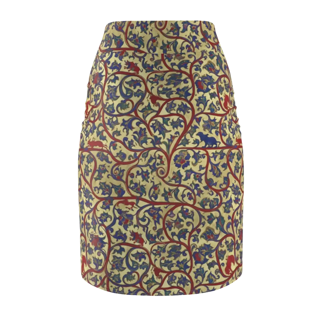 Gilded Vinework on Pencil Skirt — Back