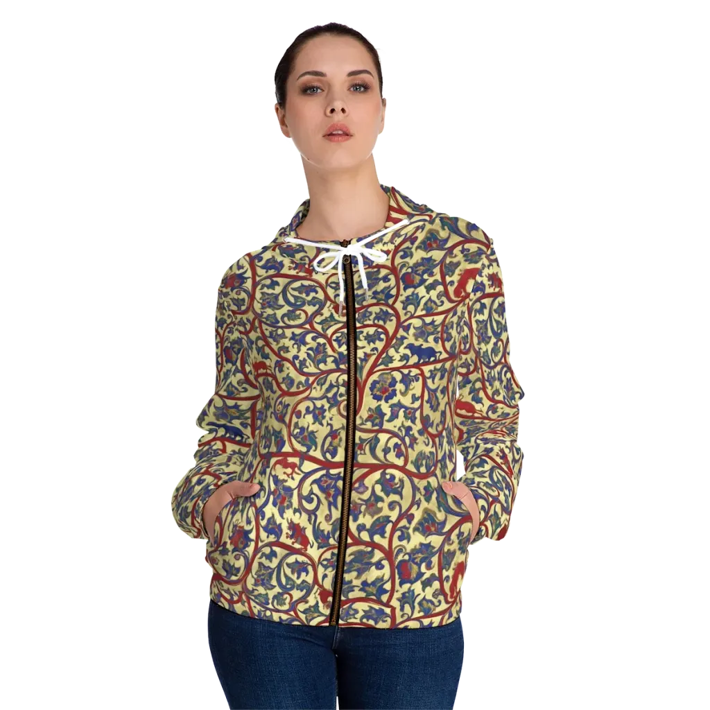 Gilded Vinework on Women's Full-Zip Hoodie — Front On Person