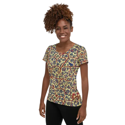 Gilded Vinework on a Women's Athletic T-Shirt