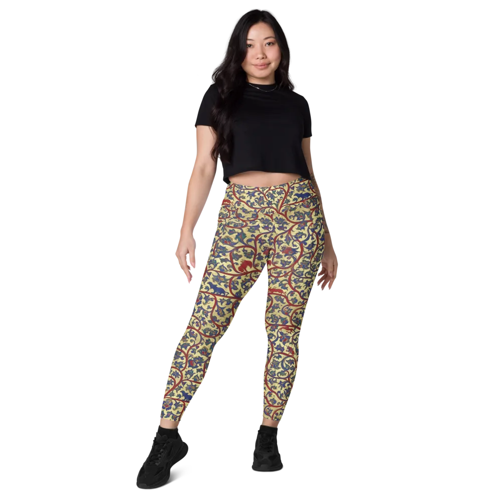 Gilded Vinework on Leggings with Pockets — Front