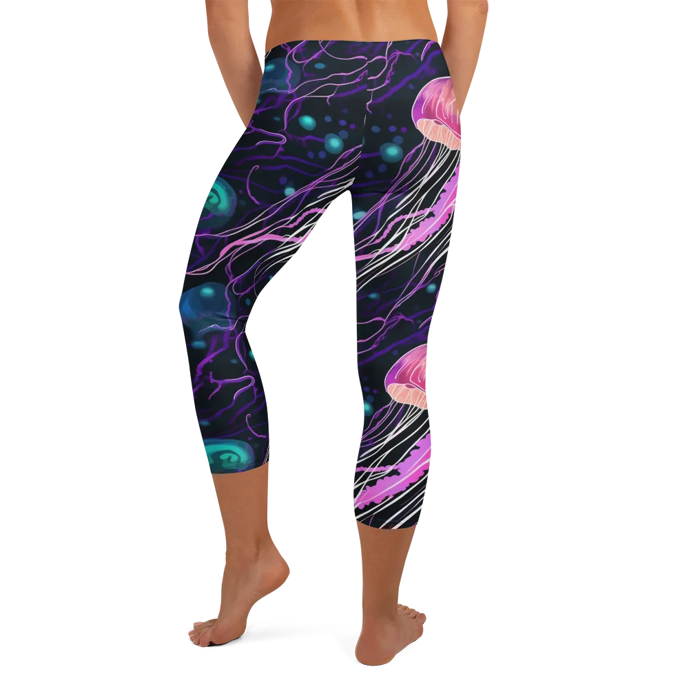 Neon Abyss on Capri Leggings — Back