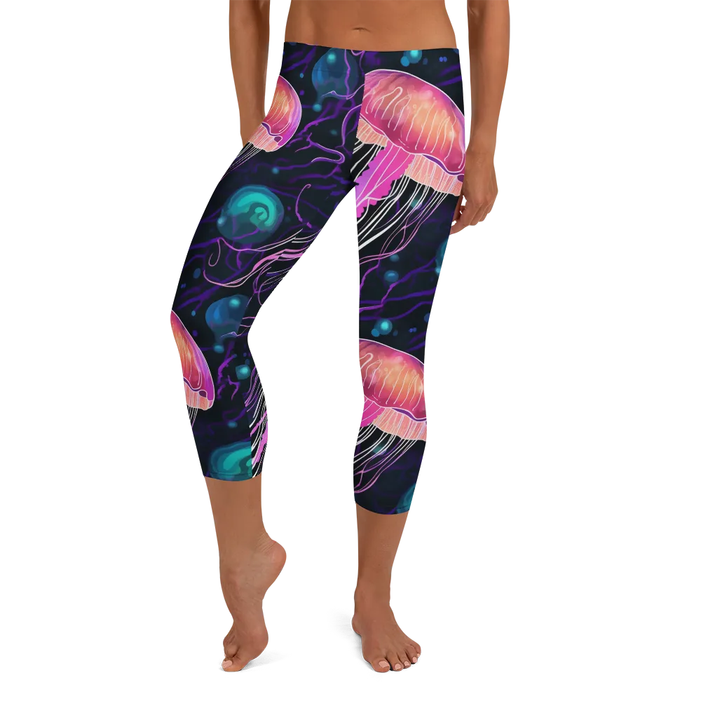 Neon Abyss on Capri Leggings — Front