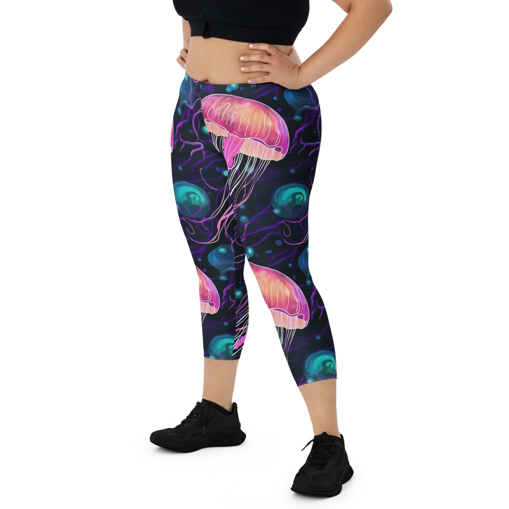 Neon Abyss on Capri Leggings — Front