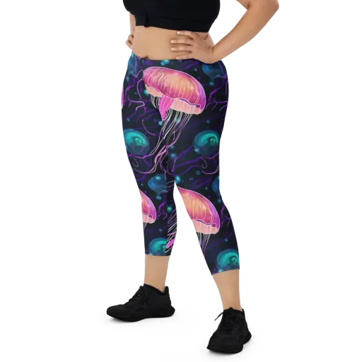 Neon Abyss on a Capri Leggings