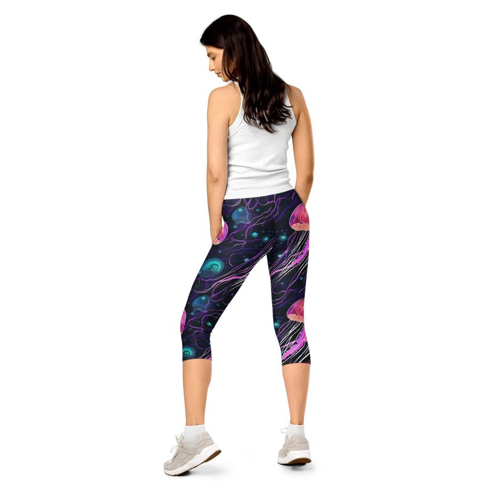 Neon Abyss on Capri Leggings — Back