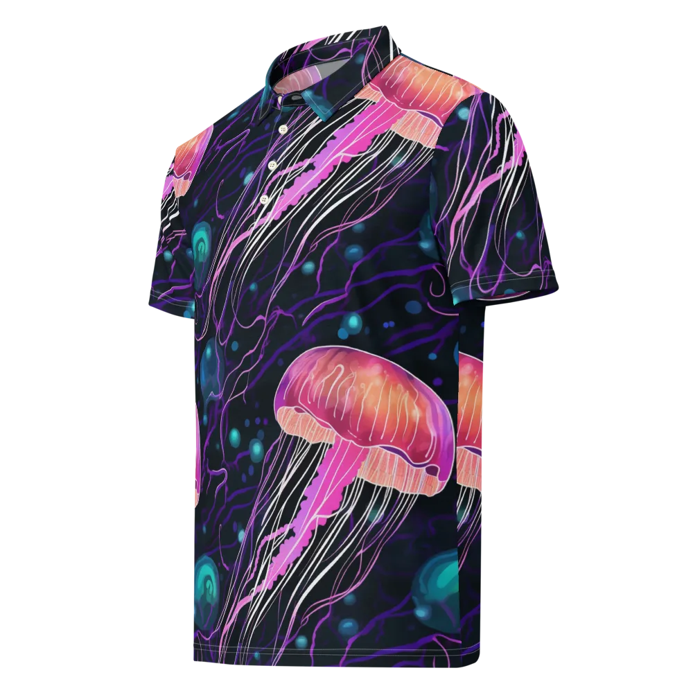 Neon Abyss on Men's Slim Fit Polo Shirt — Left Front
