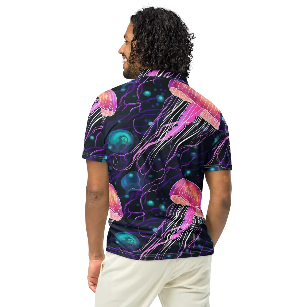 Neon Abyss on Men's Slim Fit Polo Shirt — Back