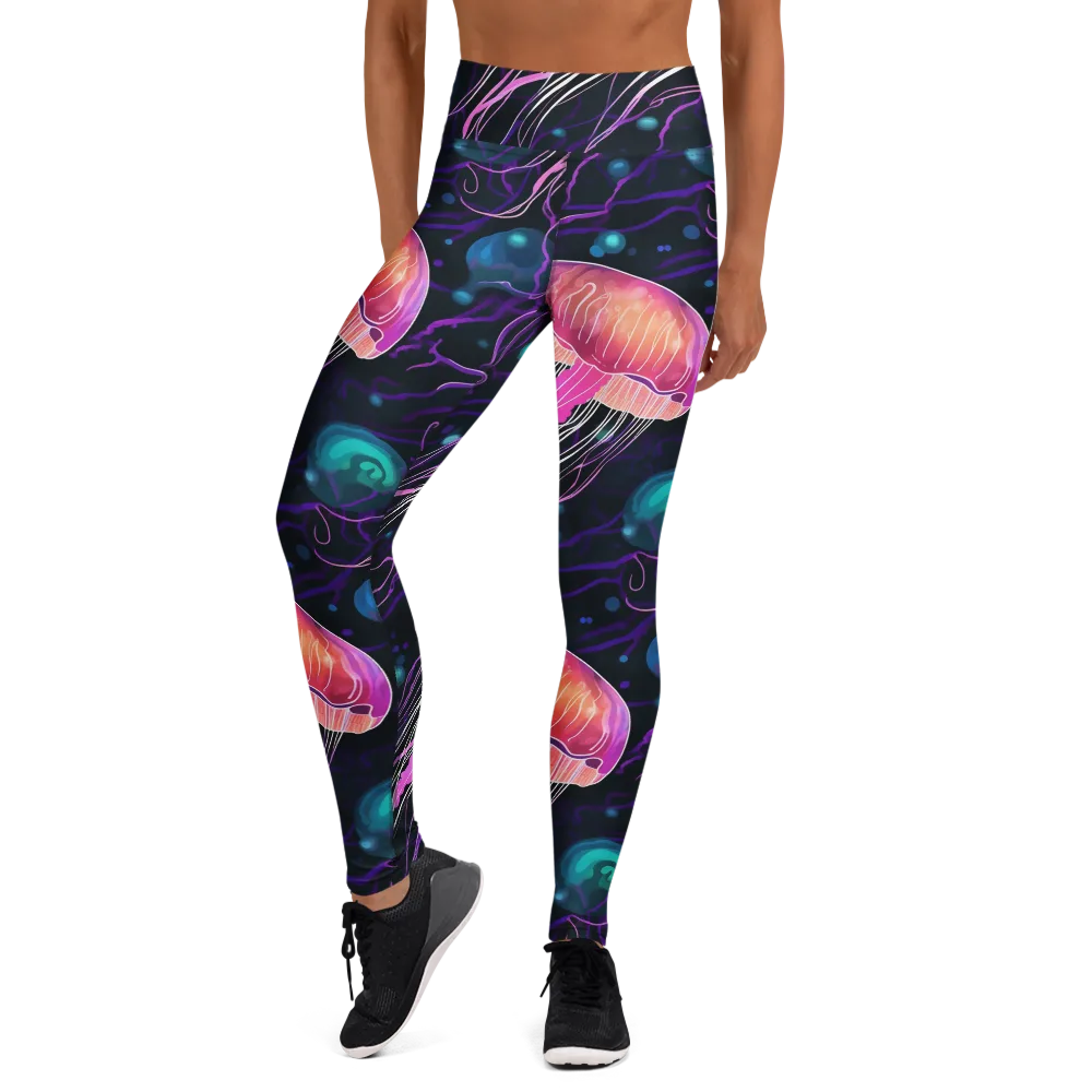 Neon Abyss on Yoga Leggings — Front