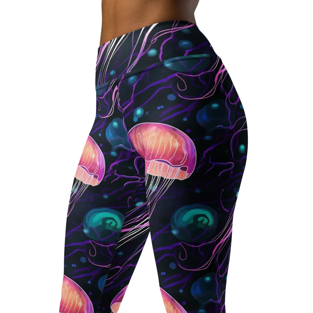 Neon Abyss on Yoga Leggings — Left Front