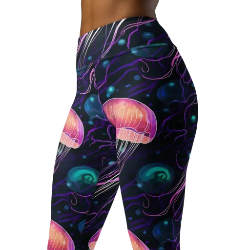 Neon Abyss on a Yoga Leggings