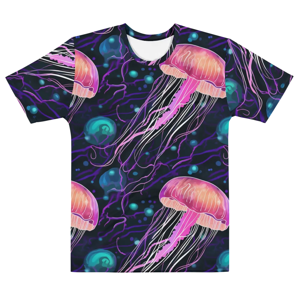 Neon Abyss on Men's Cotton Crew Neck T-Shirt — Front